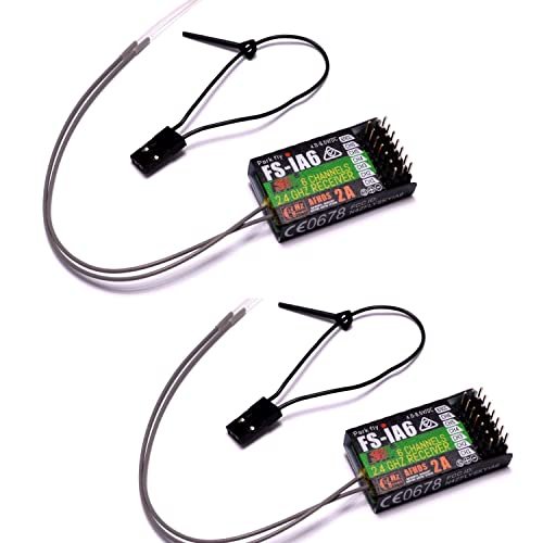 Flysky FS IA6 2.4GHz 6CH RC Receiver for RC Willey Double Oven with iBus Port and Double Antenna Compatible with FS i4 i6 i10 GT2E GT2F GT2G Transmitters