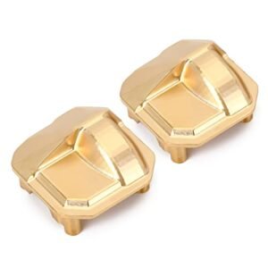 INJORA Brass Diff Cover 2Pcs for 1/10 RC Crawler Car Axial SCX10 II 90046 90047 Compatible with Biggest RC Tires