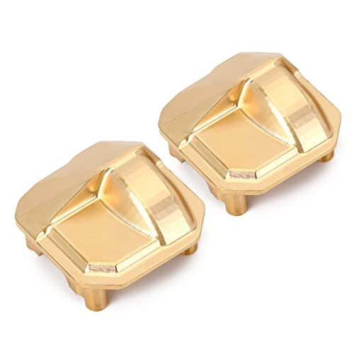 INJORA Brass Diff Cover 2Pcs for 1/10 RC Crawler Car Axial SCX10 II 90046 90047 Compatible with Biggest RC Tires