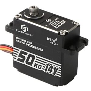 FLASH HOBBY 50kg 14V Waterproof IP67 Digital Brushless Servo Motor for Horizon Hobby RC Crawler Car Robot Boat