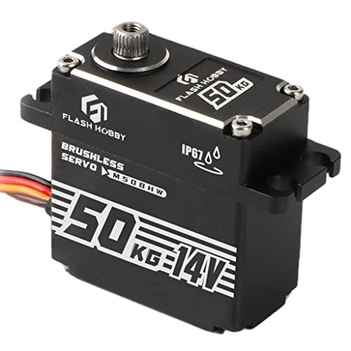 FLASH HOBBY 50kg 14V Waterproof IP67 Digital Brushless Servo Motor for Horizon Hobby RC Crawler Car Robot Boat