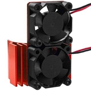 Vgoohobby RC Motor Heatsink with Dual Cooling Fan for 1/10 RC Truck Tires Compatible with Traxxas Tamiya Redcat HPI Wltoys HSP Losi