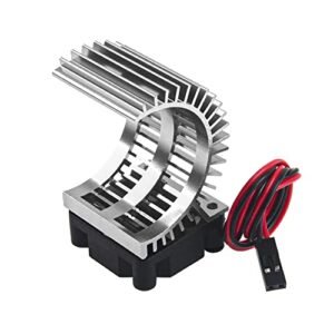 Vgoohobby RC Motor Heatsink with Cooling Fan for 540 545 550 Brushless Brushed Electric RC Truck Engine Silver