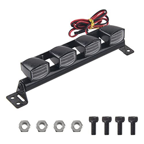 Vgoohobby RC Fire Truck Light Bar 4 LED Roof Lamp for Traxxas TRX4 SCX10 90046 D90 SCX10 II CC01 Redcat Gen7 1/10 Scale RC Crawler Car Truck