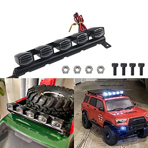 Vgoohobby RC LED Light Bar Roof Lamp for 1/10 RC Dually Truck Traxxas TRX4 Axial SCX10 Redcat Gen7 Crawler Car 5 LED White Light