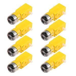 AEDIKO 8pcs TT Motor DC Electric Motor 3V to 6V Dual Shaft Geared Motor for RC Car Code Arduino Projects