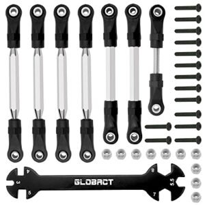 GLOBACT Adjustable Turnbuckles Camber Link with Rod Ends Sets and Wrench for RC 1/10 Slash 4X4 2WD Replace Parts 7 Pack Essential RC Scaler Parts