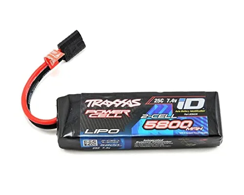 Anza RC Parts Traxxas 2S Power Cell 25C LiPo Battery with iD Traxxas Connector 7.4V 5800mAh TRA2843X