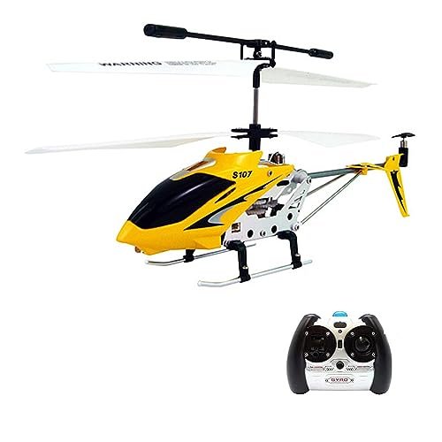 Goolsky S107G Minecraft RC Helicopter 3 Channel Remote Control with Gyro for Kids and Beginners Yellow