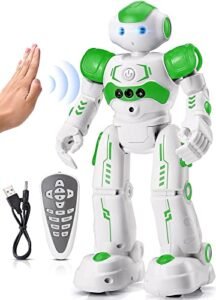 KingsDragon RC Robot Toy with Gesture Sensing Remote Control for Kids Ages 4 5 6 7 8 Robot RC Control Green