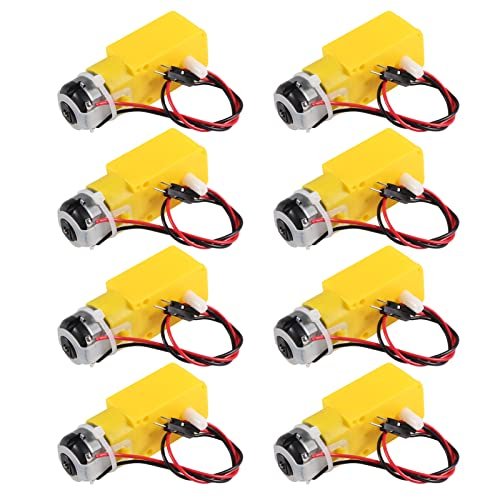 AEDIKO 8pcs TT Motor Dual DC 3 6V Gearbox Motor 200RPM Ratio 1 48 Shaft Motor with 2 54mm Wire RC Car for Arduino DIY Smart Car Robot