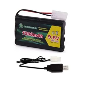 QBLPOWER 9.6V 1500mAh NI MH Rechargeable Battery Pack with USB Charger Cable for RC Cars Boats Robots
