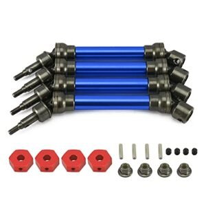 RCAWD 4X Slider Front Rear Drive Shaft Set Compatible with Hot Wheels Monster Truck Tiger Shark RC 1 10 Arrma Big Rock 4X4 V3 3S Blx Brushless Monster Truck RTR Upgrade Parts Dark Blue