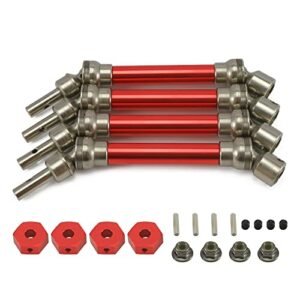 RCAWD 4X Slider Front Rear Drive Shaft Set for Arrma Typhon 3s Blx 4WD and 4WD V3 Mega 550 Buggy Off Road Cars Upgrade Part Red