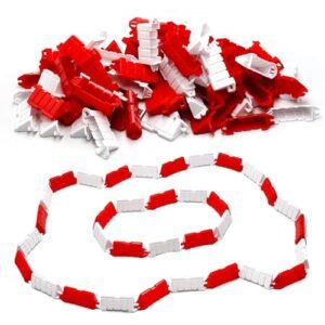 Hobby Fans 120 Pieces RC Fence Racing Track Drift Runway Set for 1/14 1/16 1/18 1/24 1/28 Mini RC Cars Red and White