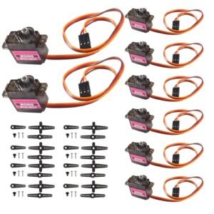 Alinan 8pcs MG90S Micro Servo Motor Metal Gear 9G for Micro F22 RC Plane Robot Car Boat