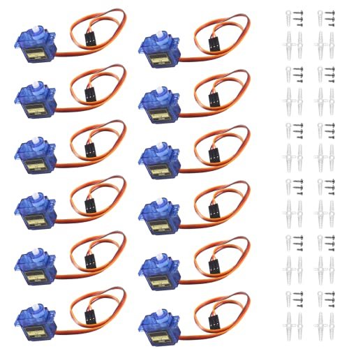 Alinan 12pcs SG90 Micro Servo Motor 9G Mini Servo Kit for Westland Lynx RC Helicopter Airplane Car Boat Robot Arm