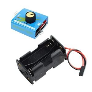 Wishiot 4 Cell AA Battery Holder Case with JR Connector for RC Car Battery Holder and 3CH Digital Servo Tester
