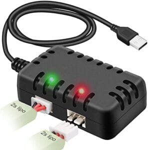 Crazepony 2 in 1 USB Balance Charger Cable 1A with XH 3P Connector Plug for 2S 7.4V LiPo Battery RC Rock Crawler Boat Car FPV Drone Quadcopter