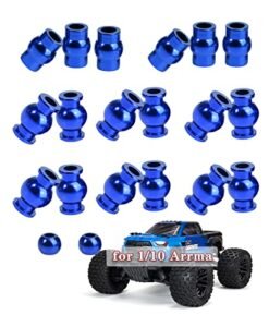 ARRCat Aluminum Suspension Link Pivot Ball Shock Pivot Ball Steering Link Pivot Ball for Big Gas RC Planes 1/10 Arrma Senton Granite Big Rock Vorteks Typhon 4X4 3S&550 22 PCS Upgrades Part Hops Up Replace AR330515 Blue