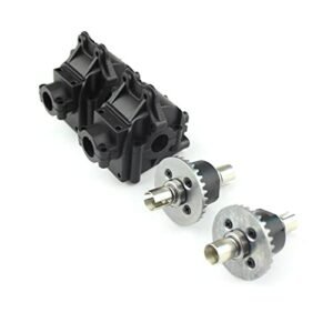KingVal Replacement Metal Differential with Plastic Gearbox RC Parts for Wltoys 144001 124018 124019 124017 124016 144010 124007 RC Snowmobile Parts