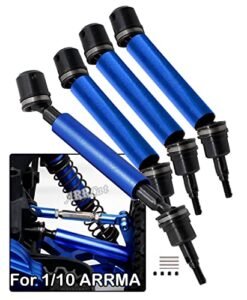 Big O Tires RC Willey Card CVD Drive Shaft for 1/10 Arrma Big Rock 3S 4X4 Granite Senton Vorteks Typhon 4X4 ARRCat 4PCS Front Rear Metal Upgrade