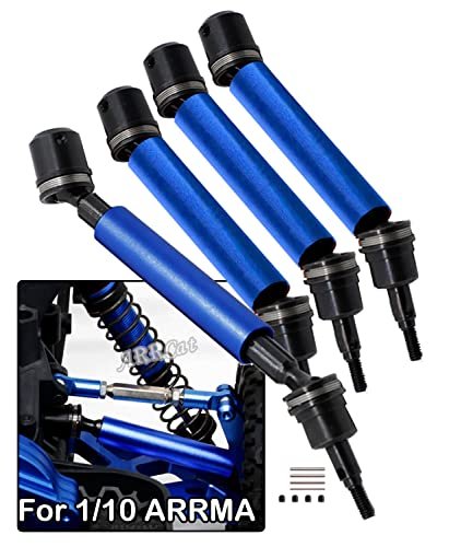 Big O Tires RC Willey Card CVD Drive Shaft for 1/10 Arrma Big Rock 3S 4X4 Granite Senton Vorteks Typhon 4X4 ARRCat 4PCS Front Rear Metal Upgrade