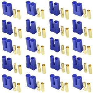 LINSYRC 10Sets EC5 Battery Connector Adapter Gold Plated 5MM Banana Plug Bullet Male Female Connector for Lipo RC Battery Care