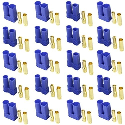 LINSYRC 10Sets EC5 Battery Connector Adapter Gold Plated 5MM Banana Plug Bullet Male Female Connector for Lipo RC Battery Care