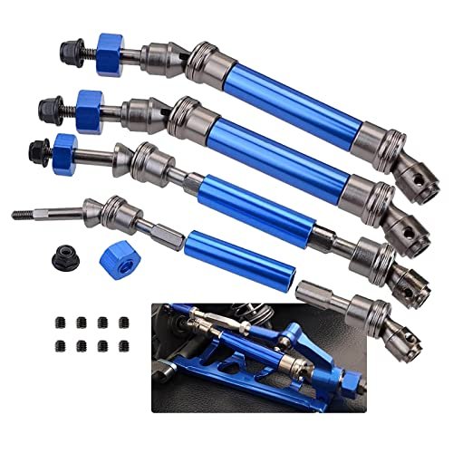 ARRCat RC Jet Pump Drive Shaft Full Metal CVD Set for 1/10 Slash Hoss Rustler Stampede 4X4 VXL Models 4Pcs Front and Rear Upgrade Parts