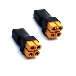 LinsyRC 2 Pack XT60 Plug Parallel Connector 2 Female to 1 Male Adapter Splitter for RC Lipo Battery Featured in RC Magazine