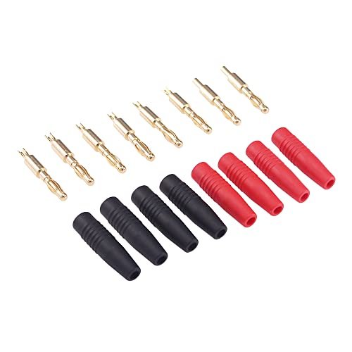 OliYin 4mm Solder Type Banana Plug Male Bullet Connector 8pcs Set for Digest RC LiPo Charger