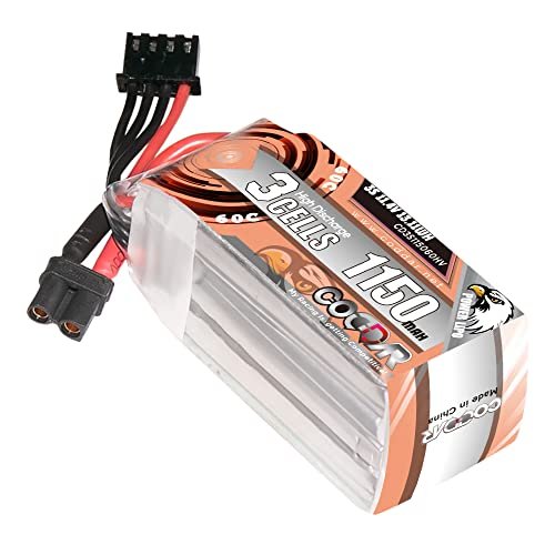 CODDAR 1150mAh 3S 11.4V 50C HV LiPo Battery XT30 Connector for RC Racing Drone FPV Quads