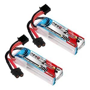2 Packs CODDAR 300mAh 2S 7.6V 90C HV LiPo Battery with XT30 Connector for 2S Brushless Micro Indoor Outdoor Drone Whoop, CD2S30090HV