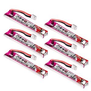 6 Packs CODDAR 380mAh 1S 3.8V 70C HV LiPo Battery with JST-PH 2.0 Connector for RC Racing Drone FPV Quads Quadcoper, CD1S38070HVC