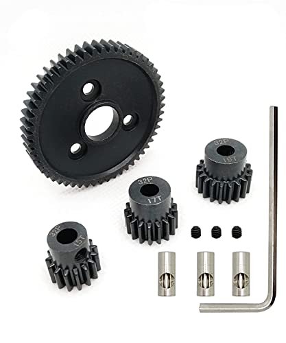 VICRAZZE Metal Gear 54T 0.8 32 Pitch 3956 Spur Gear Set with 15T 17T 19T Pinions for RC Willey Couch Sets Traxxas Slash 4x4 2WD VXL Rally Stampede 4x4 Summit E REVO T Maxx