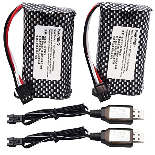 Blomiky 2 Pack 7.4V 1300mAh Li ion Rechargeable Battery with SM3P Plug for RC Truck
