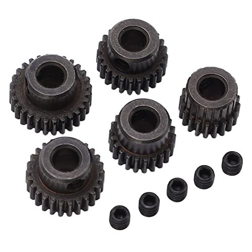 Kidomo RC Truck Motor Pinion Gear Set 20T 22T 24T 26T 28T 5Pcs 48DP 5mm Shaft Hole High Quality Steel Replacement Parts