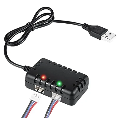 URGENEX 2S 7.4V USB Charger Cable for RC Airsoft Boat SCX24 SCX10 with XH-3P Connector 1A Output