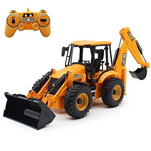 Dollox 1 20 Scale RC Loader Truck Backhoe Excavator Toy with 2 4Ghz Remote Control Lights and Sound for Kids Adults