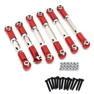 New Bright RC Steering Parts 6pcs Adjustable Turnbuckles Camber Links for Arrma 3S Vorteks Senton Granite Big Rock Typhon Upgrade Red