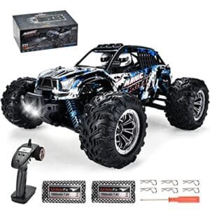 TENSSENX 1/14 Scale All Terrain RC Cars 40KM H High Speed Remote Control Car 4WD Off Road Hobby RC Trucks with Headlight and Two Rechargeable Hobby RC Batteries for Kids and Adults