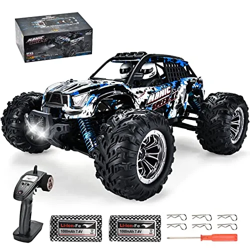 TENSSENX 1 14 Scale All Terrain RC Cars 40KM H High Speed Remote Control Car 4WD Off Road Hobby RC Trucks with Headlight and Two Rechargeable Hobby RC Batteries for Kids and Adults