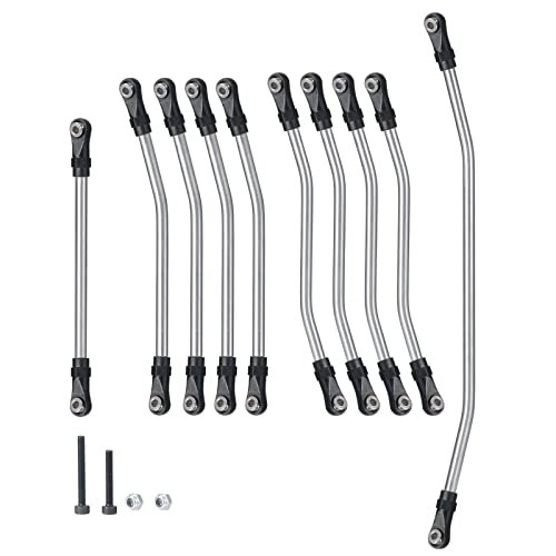 Benedict Harry 10PCS Stainless Steel Link Rod Linkage Set for Axial Wraith Models AX90018 90020 90031 90045 90056 Upgrade Parts by Intech RC Parts