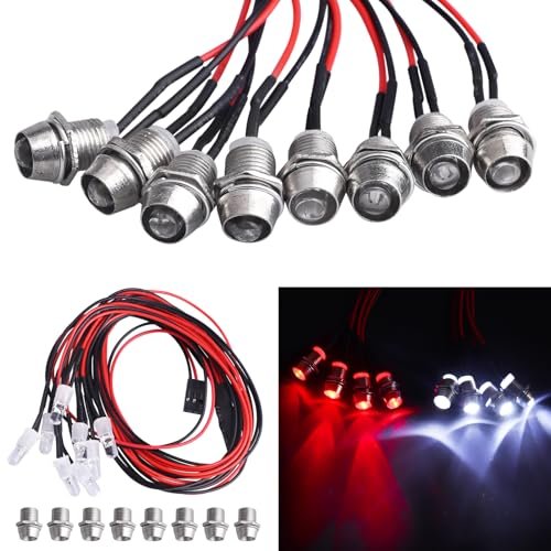 AllinRC 8Leds LED Light Headlights Taillight Kit for Traxxas Arrma Axial SCX10 Redcat RC4WD HSP Tamiya RC Car Truck Crawler