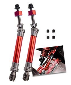 ARRCat Rear Driveshaft CVD Upgrades for 1/10 Slash 2WD 4x4 Rustler Stampede Hoss 4X4 VXL Full Metal CVD Drive Shaft Red