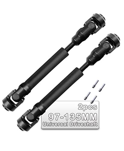 2PCS Universal Drive Shaft RC Upgrades for 1/10 Axial SCX10 SCX10 II Redcat D90 Gen7 Pro RC4WD GEN8 RC Crawler Steel Full Metal Drive Shaft Black 97 135 MM 2PCS Redcat RC Parts