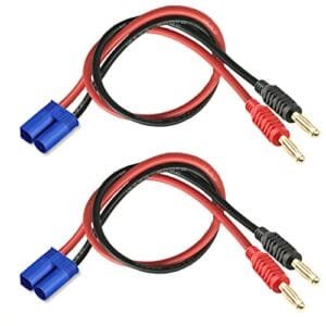 WOODGUILIN EC3 Connector Plug Best RC Helicopter Battery Charger Adapter with 12AWG 30CM Cable Wire for RC Models Drones Airplanes 2Pack