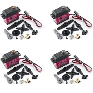 RCmall 4PCS DS3225 25KG Digital RC Servo High Torque Waterproof Full Metal Gear Motor for Animal RC Truck Baja Car Robotic Arm 1/8 1/10 1/12 Crawler Boat