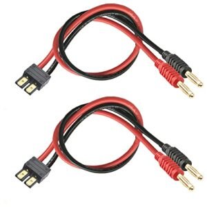 WOODGUILIN TRX Connector Plug to 4mm Banana Plug Adapter Cable 12AWG 30cm for Banana Hobby RC Planes and Lipo Batteries 2 Pack